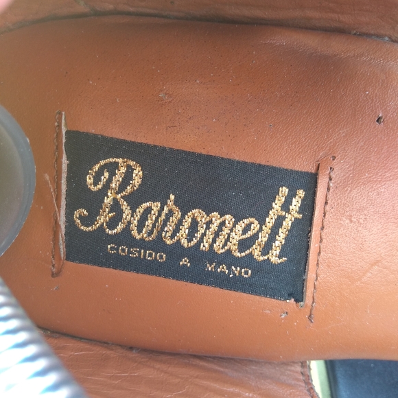 Men's Baronett Side Buckle Shoes, Brown Leather, Size 28.5 (10), Made in… - Picture 12 of 13